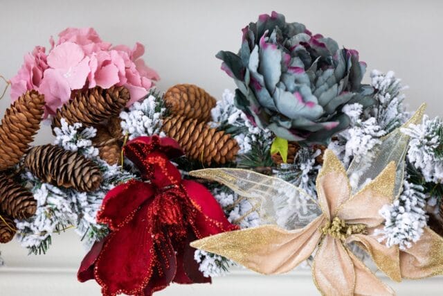 Mantlepiece decorations for Christmas at Winslade Manor